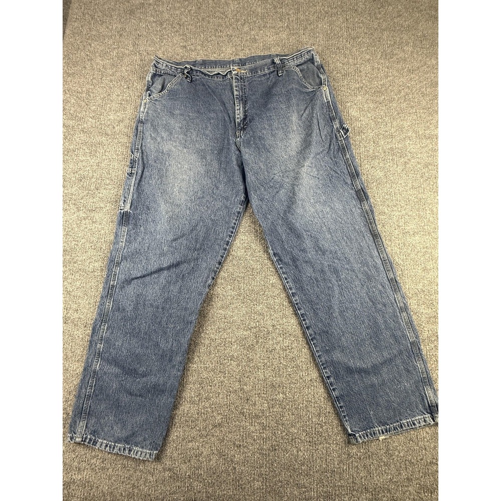 Wrangler Jeans Mens 44x30 Blue Relaxed Fit Carpenter Straight Leg Denim Workwear